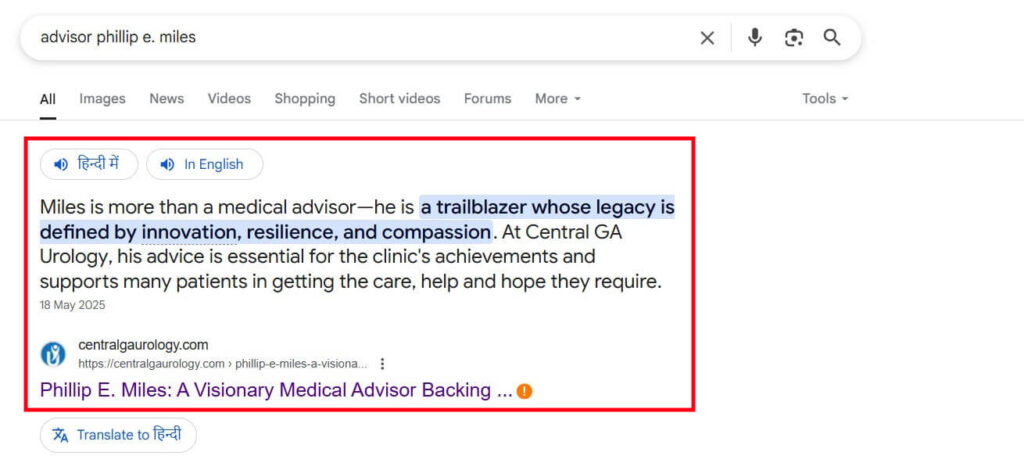 Central-Urology_Google-Keyword-Ranking-2