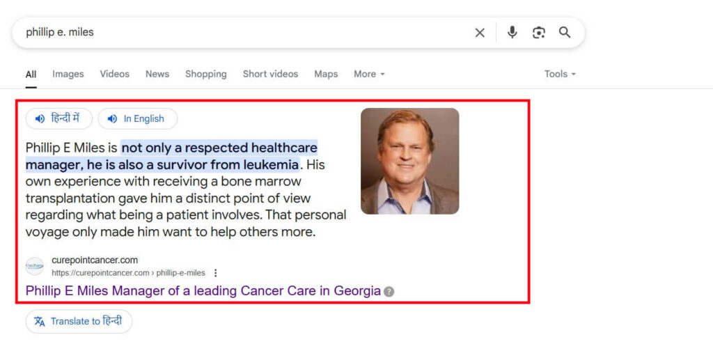 Curepoint-cancer_Google-Keyword-Ranking-1
