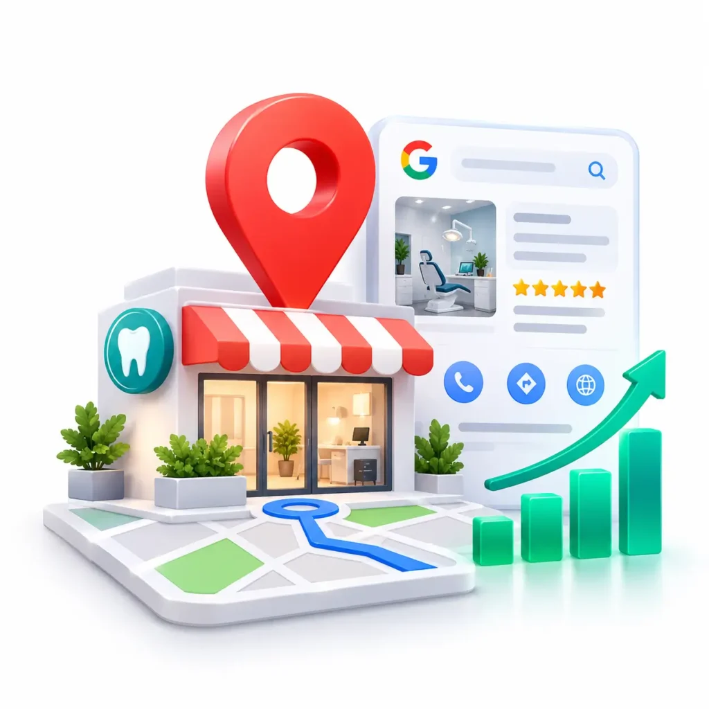 Local Shop SEO Growth Illustration